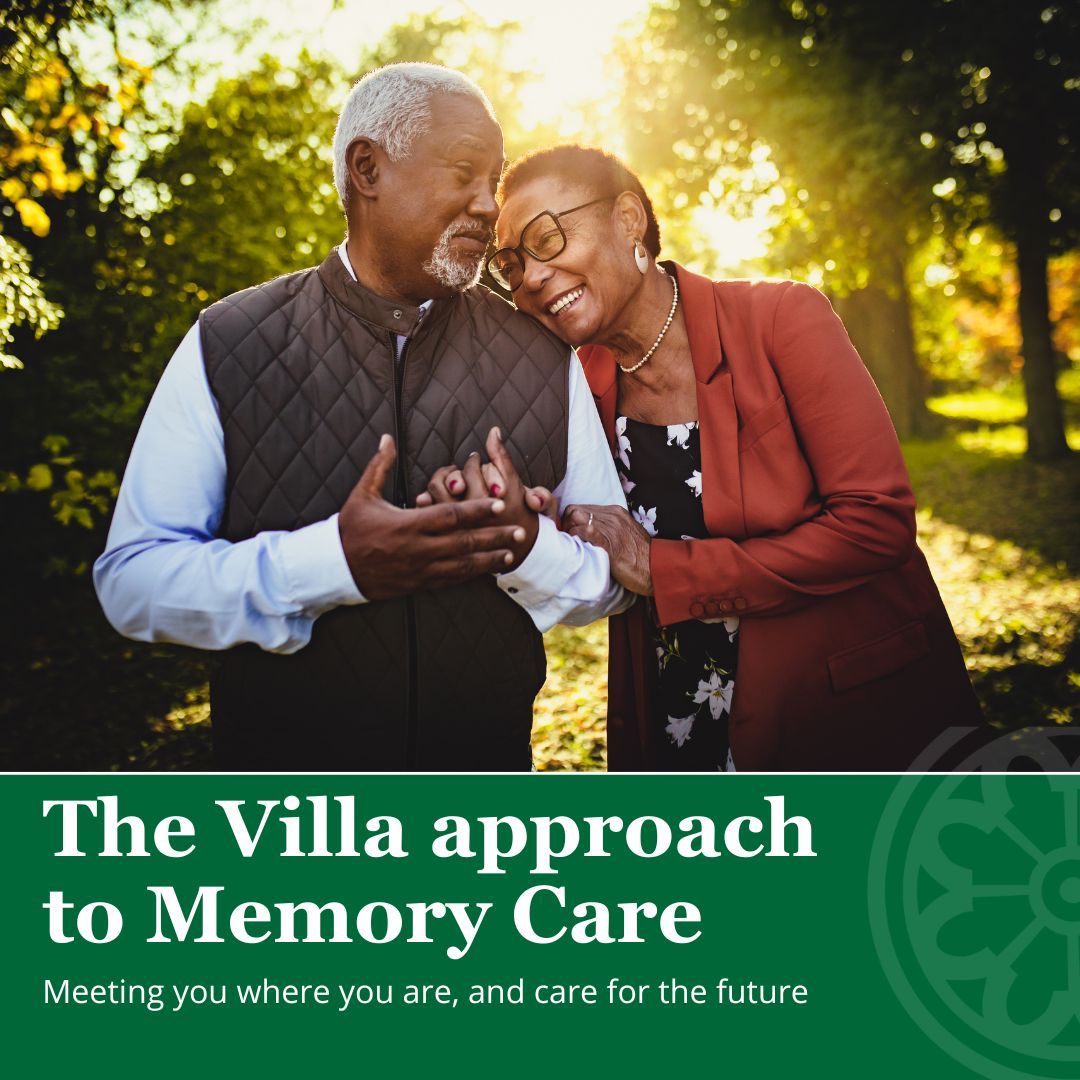 Villa approach to memory care Senior couple with memory issues